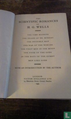 The Scientific Romances of H.G Wells - Afbeelding 3