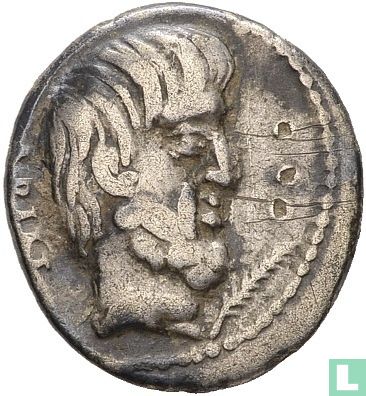 Romeinse Republiek, L. Titurius Sabinus AR Denarius, Rome 89 v.Chr. - Afbeelding 1
