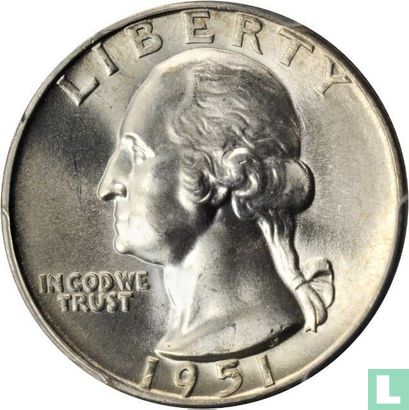 United States ¼ dollar 1951 (D) - Image 1