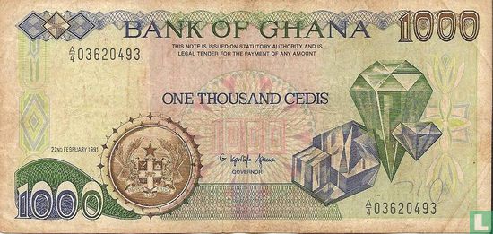 Ghana 1,000 Cedis 1991 - Image 1