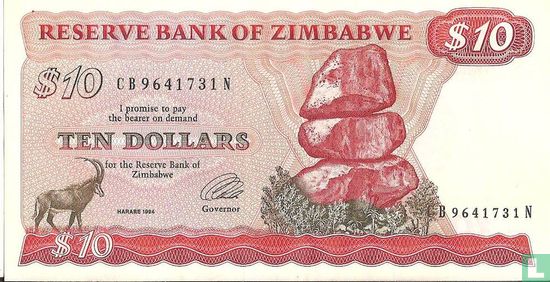 Zimbabwe 10 Dollars 1994 - Image 1