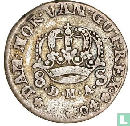 Dänemark 8 Skilling 1704 - Bild 1