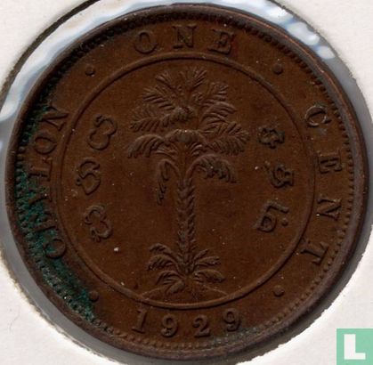 Ceylan 1 cent 1929 - Image 1