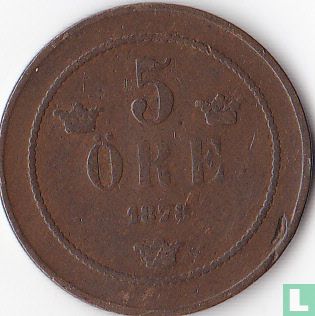 Zweden 5 öre 1878  - Afbeelding 1