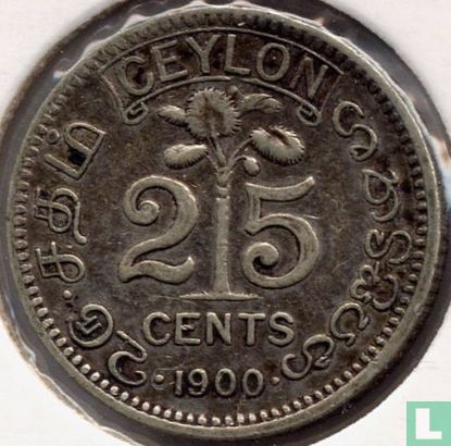 Ceylon 25 cents 1900 - Afbeelding 1