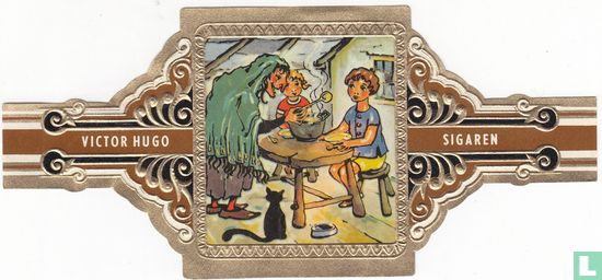 De heks geeft Hans en Grietje te eten - Afbeelding 1
