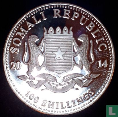 Somalie 100 shillings 2014 (non coloré) "Elephant" - Image 1