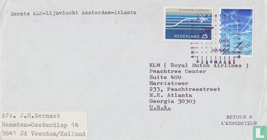 Eerste KLM vlucht Amsterdam-Atlanta  - Afbeelding 1