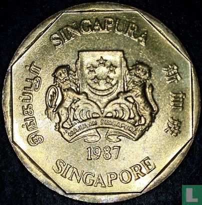 Singapour 1 dollar 1987 (aluminium-bronze) - Image 1