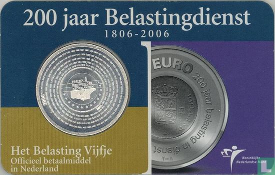 Nederland 5 euro 2006 (coincard - KNM) "200th anniversary of Financial Authority" - Afbeelding 1