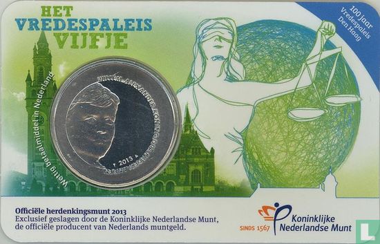 Nederland 5 euro 2013 (coincard) "100 years of the Peace Palace" - Afbeelding 1
