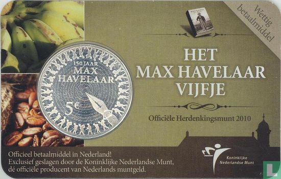 Netherlands 5 euro 2010 (coincard) "150 years of the publication of Multatuli's novel - Max Havelaar" - Image 1