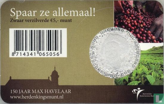 Nederland 5 euro 2010 (coincard) "150 years of the publication of Multatuli's novel - Max Havelaar" - Afbeelding 2