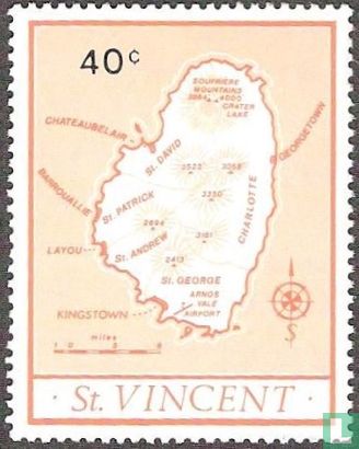 Landkaart van St. Vincent