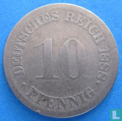 Empire allemand 10 pfennig 1888 (F) - Image 1