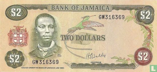 Jamaica 2 Dollars ND (1976/L1960) - Image 1