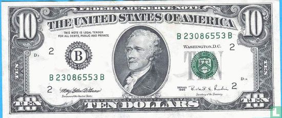 Vereinigte Staaten 10 Dollar 1995 B - Bild 1