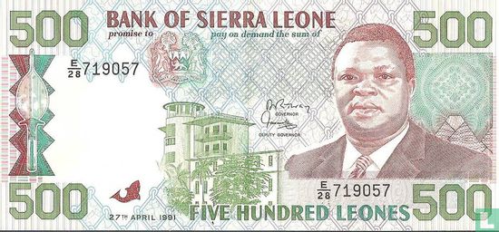 Sierra Leone 500 Leones 1991 - Afbeelding 1