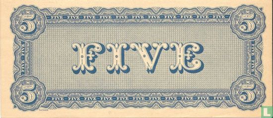 Confederate States 5 dollar - Afbeelding 2