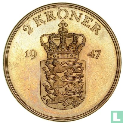 Denemarken 2 kroner 1947 - Afbeelding 1
