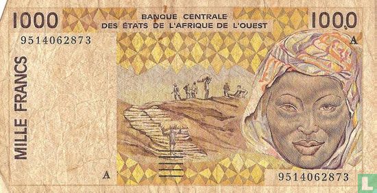 États d'Afrique de l'Ouest 1000 francs 1995 - Image 1