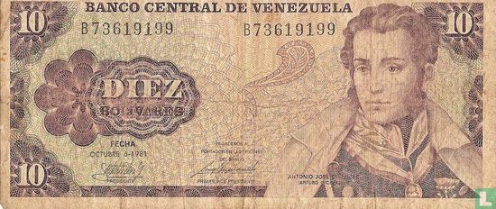 Venezuela 10 Bolívares 1981 - Image 1