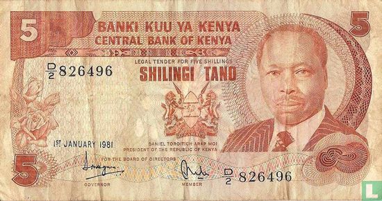 Kenya 5 shillings  - Image 1