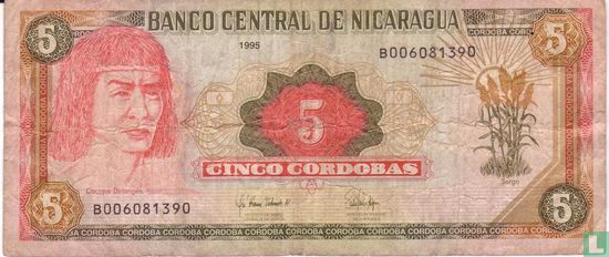 Nicaragua 5 Cordobas - Afbeelding 1