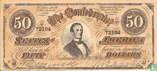Confederate States 50 Dollar - Afbeelding 1