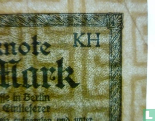Reichsbank, 1000 Mark 1922 (P.76c - Ros.75i) - Afbeelding 3