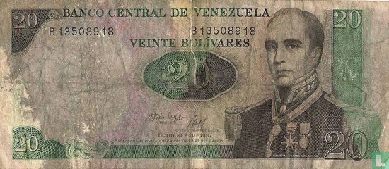 Venezuela 20 Bolívares 1987 (1989) - Image 1