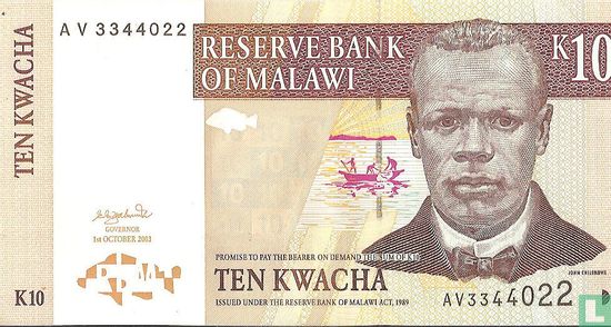 Malawi 10 Kwacha 2003 (P43b) - Image 1
