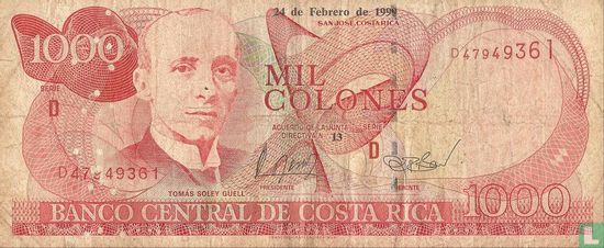 Costa Rica 1000 colones 1999 - Afbeelding 1
