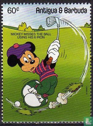 Walt Disney characters play golf