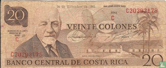 Costa Rica 20 colones 1981 - Afbeelding 1