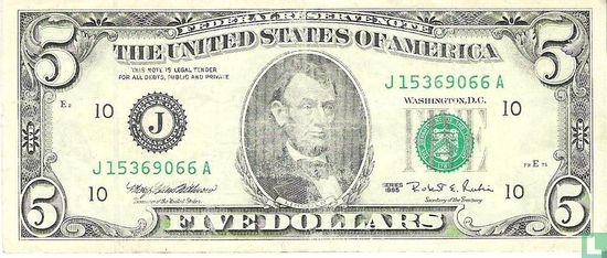 United States 5 dollars 1995 J - Image 1