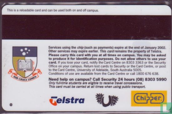 Bankpasje Testcard the University of Adelaide - Afbeelding 2