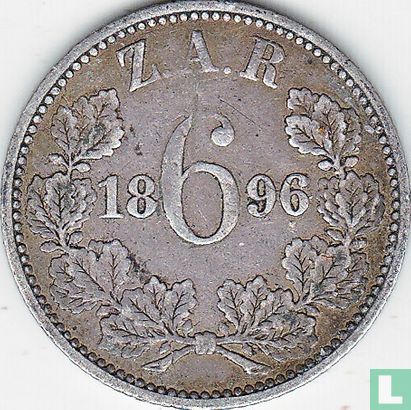 Afrique du Sud 6 pence 1896 - Image 1