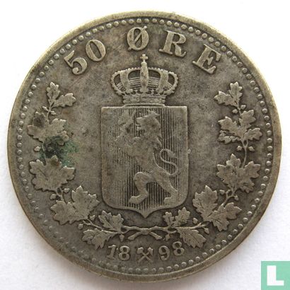 Noorwegen 50 øre 1898 - Afbeelding 1