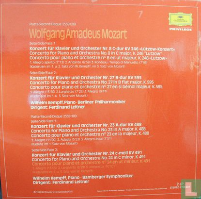 Wolfgang Amadeus Mozart Klavierkonzerte - Afbeelding 2