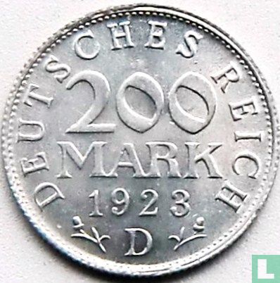German Empire 200 mark 1923 (D) - Image 1