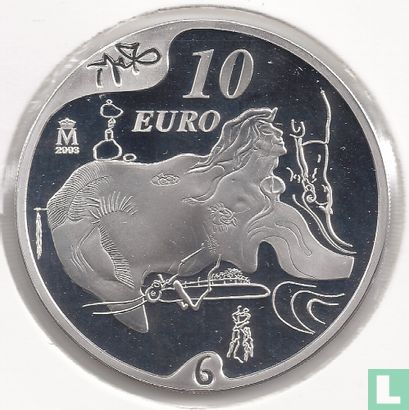 Spain 10 euro 2004 (PROOF) "100th anniversary of the birth of Salvador Dali - El gran masturbador" - Image 2