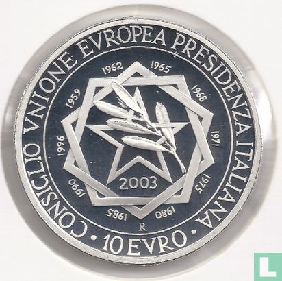 Italien 10 Euro 2003 (PP) "Italian Presidency of European Union Council" - Bild 1