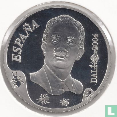 Spain 10 euro 2004 (PROOF) "100th anniversary of the birth of Salvador Dali - Self portrait with bacon strip" - Image 1