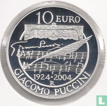 Italien 10 Euro 2004 (PP) "80th anniversary of the death of Giacomo Puccini" - Bild 1