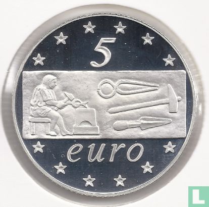 Italië 5 euro 2003 (PROOF) "Work in Europe" - Afbeelding 2