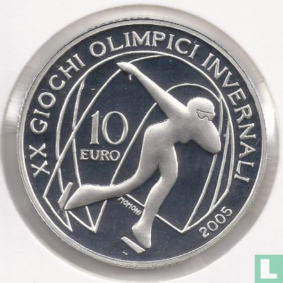 Italy 10 euro 2005 (PROOF) "2006 Winter Olympics in Turin - Speed skating" - Image 1