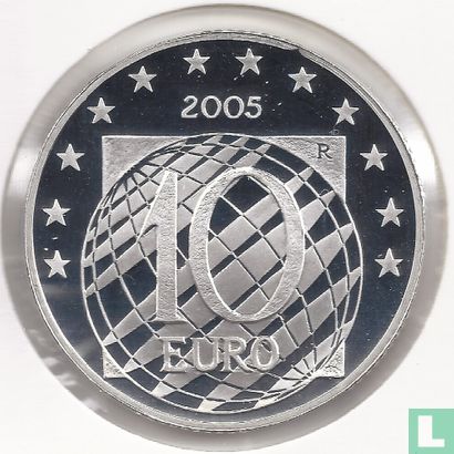 Italië 10 euro 2005 (PROOF) "60 years of Peace and Freedom in Europe" - Afbeelding 1