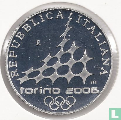 Italië 5 euro 2005 (PROOF) "2006 Winter Olympics in Turin - Ski jumping" - Afbeelding 2