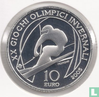 Italy 10 euro 2005 (PROOF) "2006 Winter Olympics in Turin - Alpine skiing" - Image 1